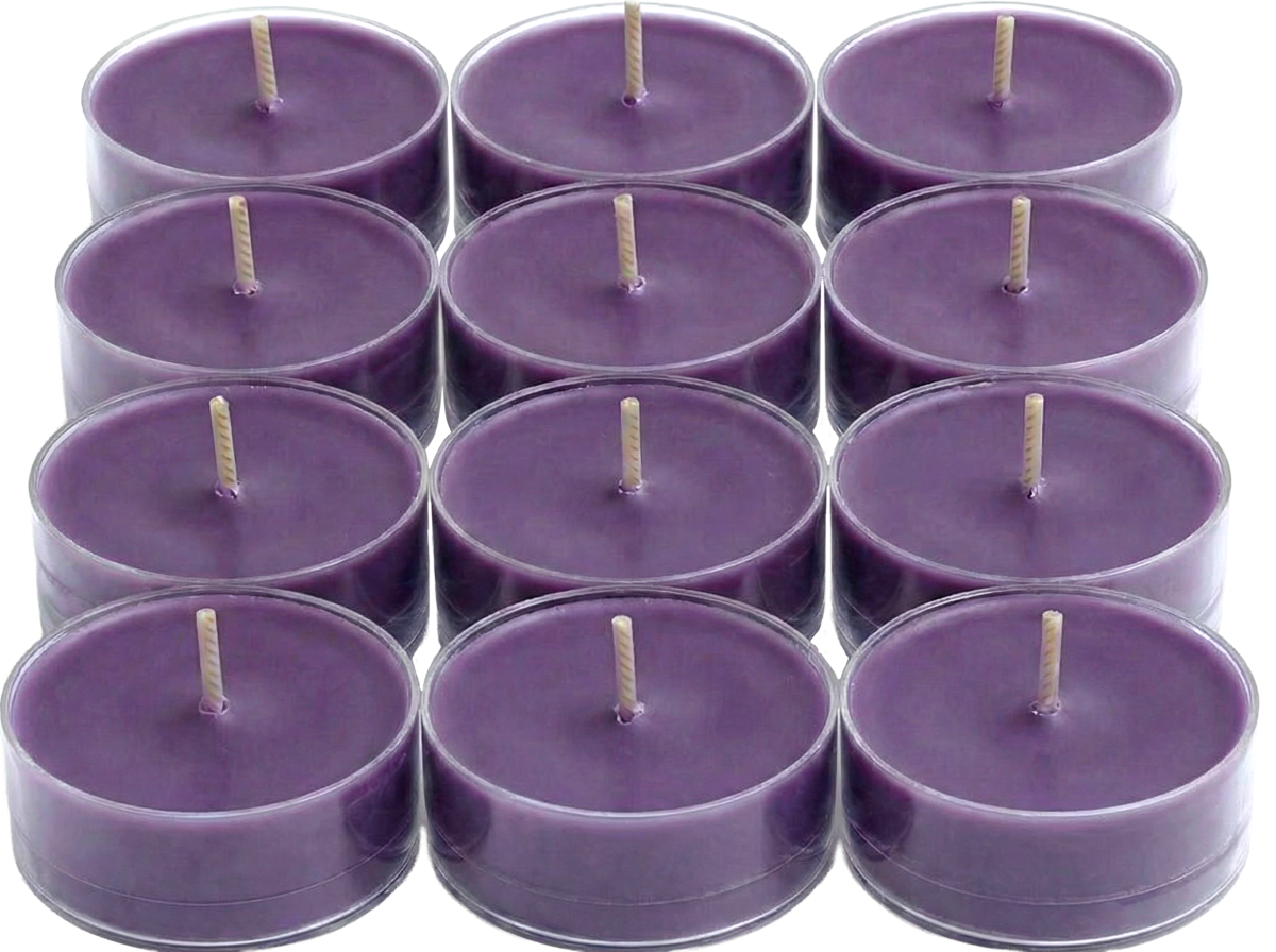 Pl v042183  twilight violet   patchouli universal tealight%c2%ae candles 12 pc